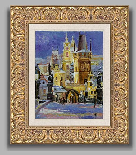 SOLD,Gateway to Prague, The Golden City By Internationally Renown Painter Yary Dluhos