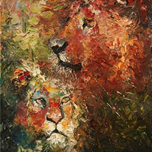 (SOLD) Kaitiaki ❤ - NEW FOR 2019 The pride guardian lion by internationally renown painter Andre Dluhos