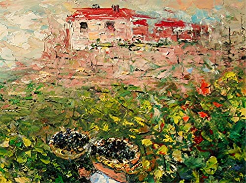 SOLD Time for Harvest, Tuscany Italy Vineyard By Internationally Renown Painter Andre Dluhos