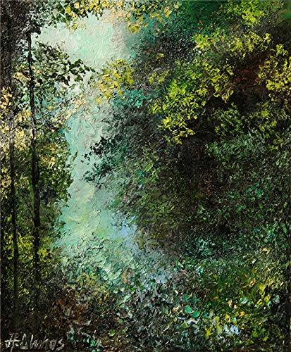 SOLD The Mysterious Woods, Lush Forest Trees By Internationally Renown Artist Andre Dluhos