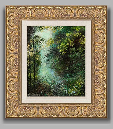 SOLD The Mysterious Woods, Lush Forest Trees By Internationally Renown Artist Andre Dluhos