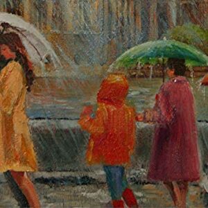 SOLD Thames Promenade, London Rain By Internationally Renown Artist Yary Dluhos