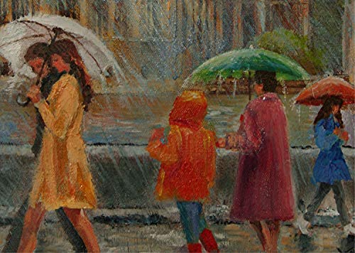 SOLD Thames Promenade, London Rain By Internationally Renown Artist Yary Dluhos