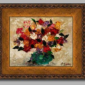 (SOLD) Romantic - rose flower still life by internationally renown painter Andre Dluhos