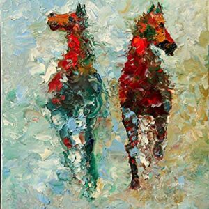 SOLD Listen To The Wind, Equine Horse Painting By Internationally Renown Impressionist Palette Knife Artist Andre Dluhos