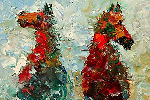 SOLD Listen To The Wind, Equine Horse Painting By Internationally Renown Impressionist Palette Knife Artist Andre Dluhos