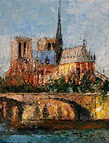 (SOLD) Majestic Notre Dame - Paris France by internationally renown painter Andre Dluhos