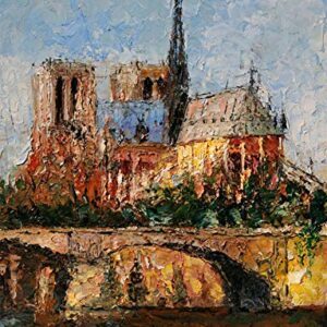(SOLD) Majestic Notre Dame - Paris France by internationally renown painter Andre Dluhos