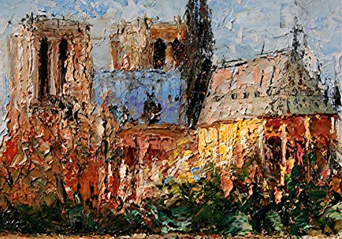 (SOLD) Majestic Notre Dame - Paris France by internationally renown painter Andre Dluhos