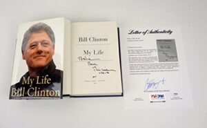 president bill clinton signed autograph my life 1st edition/1st error print book psa/dna coa
