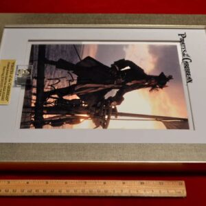 JOHNNY DEPP Signed PIRATES OF CARIBBEAN PHOTO, SCREEN USED PROP GOLD NUGGETS & COIN, WATCH, SAND, BLU RAY