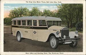 the gray line motor tours salt lake city, utah ut original antique postcard