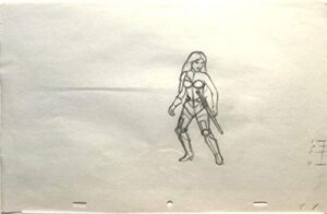 heavy metal 1981 original pre-production cel drawing of taarna in full battle gear