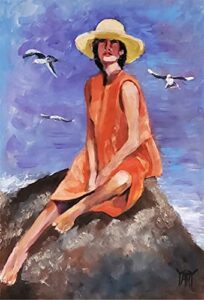 at the ocean, seashore by internationally renowned painter yary dluhos