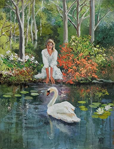 The Reflection, Lily Pond by Internationally Renowned Painter Yary Dluhos