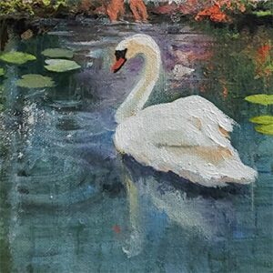 The Reflection, Lily Pond by Internationally Renowned Painter Yary Dluhos