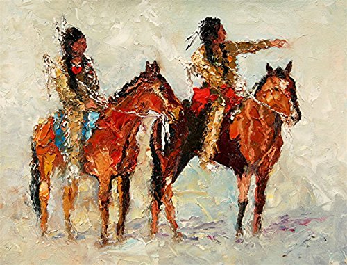 As the Crow Flies, Native American Sioux Indians Limited Edition, Signed and Numbered Print by Andre Dluhos