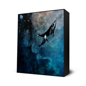 flying whales mini art block print – 10 x 12 inches by alex cherry