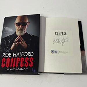 Rob Halford Signed Autographed Confess 1st Edition Book Judas Priest Beckett COA