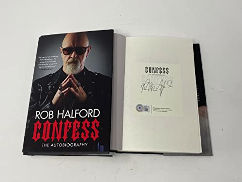 Rob Halford Signed Autographed Confess 1st Edition Book Judas Priest Beckett COA