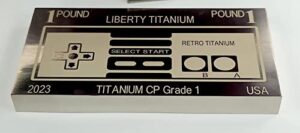 retro game controller 1 pound titanium art bar | liberty titanium – collectable