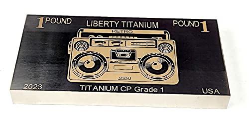 Retro Boombox Design 1 Pound Titanium Bar - Art Bar | Retro Titanium