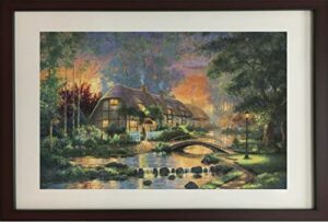 sunset stream by andrew warden framed serigraph