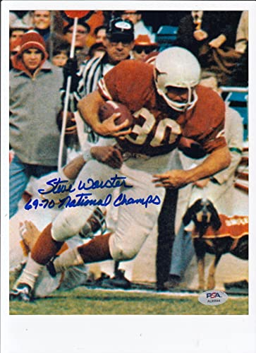 Steve Worster Signed Photo 8x10 Autographed Longhorns PSA/DNA