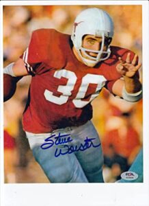 steve worster signed photo 8×10 autographed longhorns psa/dna