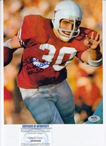 steve worster signed photo 8×10 autographed longhorns psa/dna