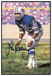 lem barney signed goal line art card glac autographed lions psa/dna