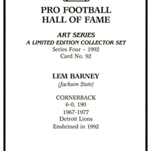 Lem Barney Signed Goal Line Art Card GLAC Autographed Lions PSA/DNA