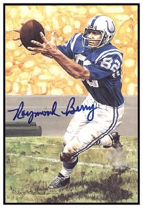 raymond berry signed goal line art card glac autographed colts psa/dna