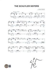 lin manuel miranda signed hamilton the schuyler sisters sheet music beckett coa