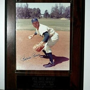 Pee Wee Reese Brooklyn Dodger MLB Hall of Fame Signed 8x10 Photo Plaque