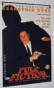 john travolta signed autographed pulp fiction 11×17 movie poster beckett coa