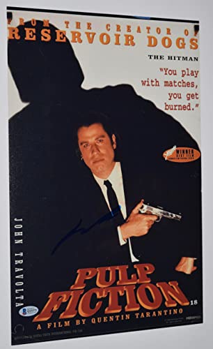 John Travolta Signed Autographed Pulp Fiction 11x17 Movie Poster Beckett COA