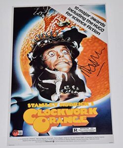 malcolm mcdowell signed a clockwork orange 11×17 movie poster beckett bas coa