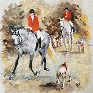 SOLD - Sunday's Outing, English Hunt by Internationally Renowned Painter Yary Dluhos