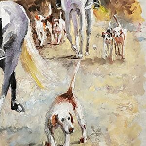 SOLD - Sunday's Outing, English Hunt by Internationally Renowned Painter Yary Dluhos