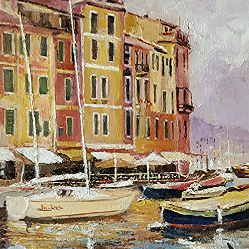 SOLD Portofino Harbor, Mediterranean Italy by Internationally Renowned Painter Yary Dluhos