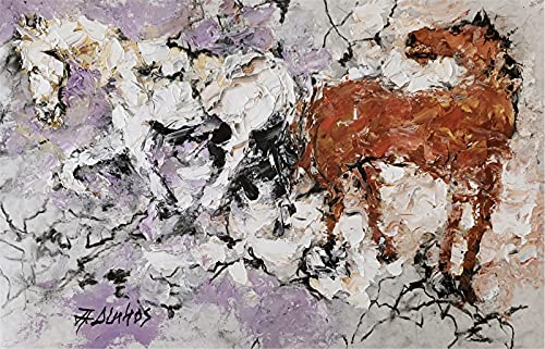 SOLD The Lone Stars, Horses By Internationally Renowned Artist Andre Dluhos