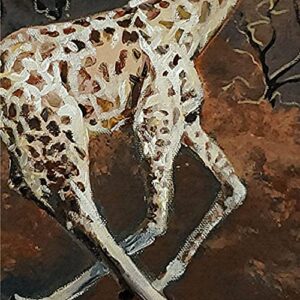 Long Stride - African Giraffe by Internationally Renowned Painter Yary Dluhos