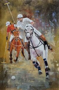 sold number three, polo equestrian by internationally renowned painter yary dluhos