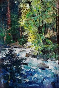 sold – rushing waters, landscape by internationally renowned painter yary dluhos
