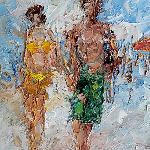 Summer Resort, People on the Beach By Internationally Renowned Artist Andre Dluhos