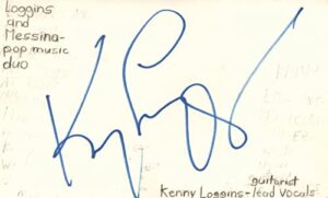 kenny loggins guitarist singer loggins messina band signed index card jsa coa
