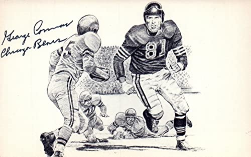 George Connor Football HOF Signed Postcard with JSA COA