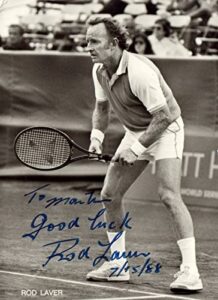 rod laver tennis great signed postcard with jsa coa