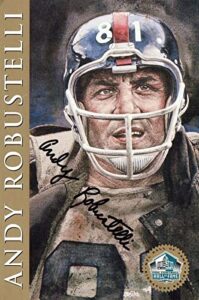 andy robustelli football hof signed postcard with jsa coa